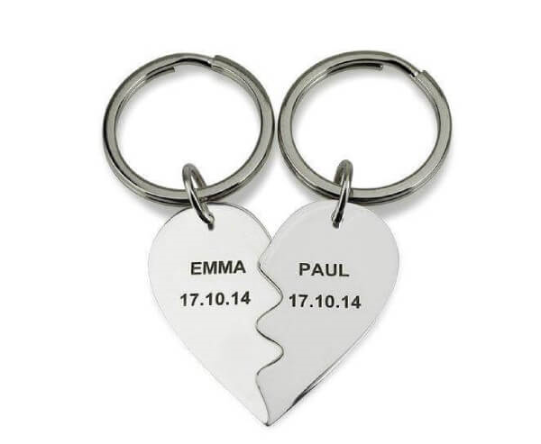 Split Heart Keychains