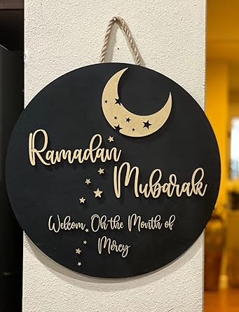 Ramadan Mubarak Door Sign